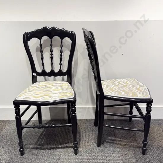 Pair of Ebonised Side Chairs