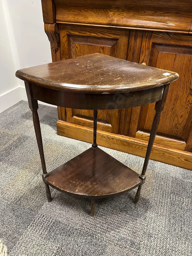 Mahogany Corner Two Tier Occasional Table Image 1++