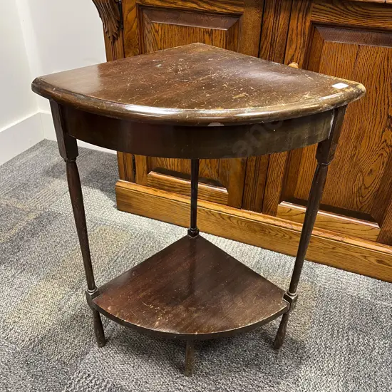 Mahogany Corner Two Tier Occasional Table