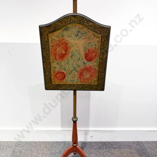 Hand-Painted Floral Fire Screen