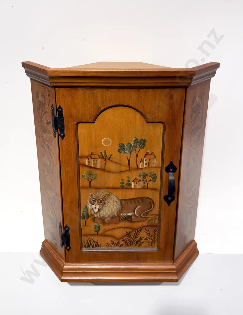 Hand-Painted Corner Cabinet Image 1++