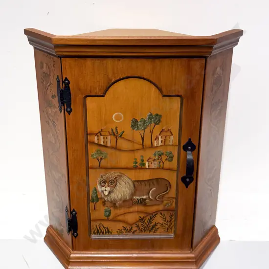 Hand-Painted Corner Cabinet
