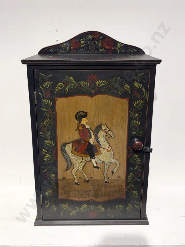 Hand-Painted Single Door Wall Cabinet Image 1++