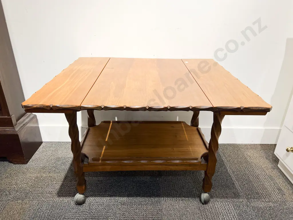 Chapman Taylor Style Drop Leaf Tea Trolley Image 1++