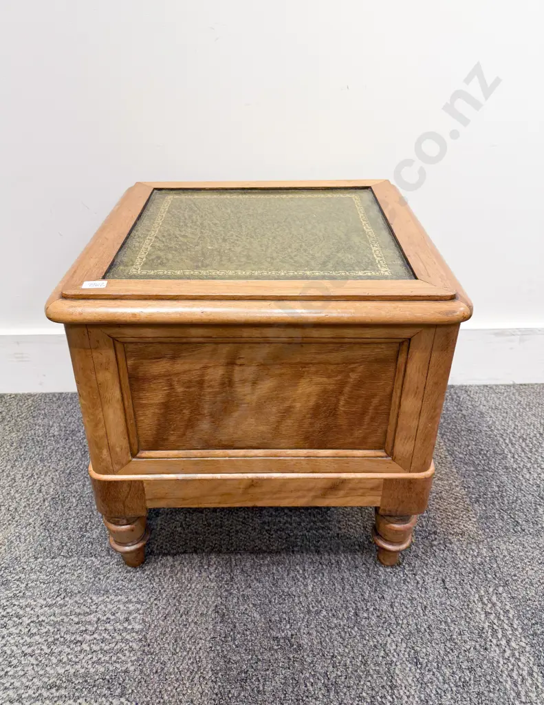 Leather Top Walnut Commode Image 1++