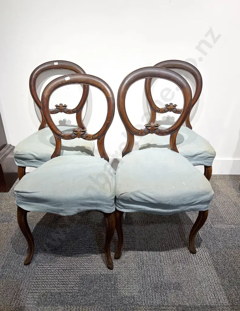 Set of Four Victorian Balloon Back Dining Chairs Image 1++