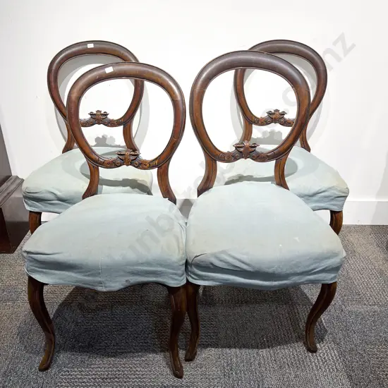Set of Four Victorian Balloon Back Dining Chairs