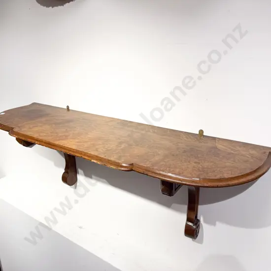 Burr Walnut Wall Shelf
