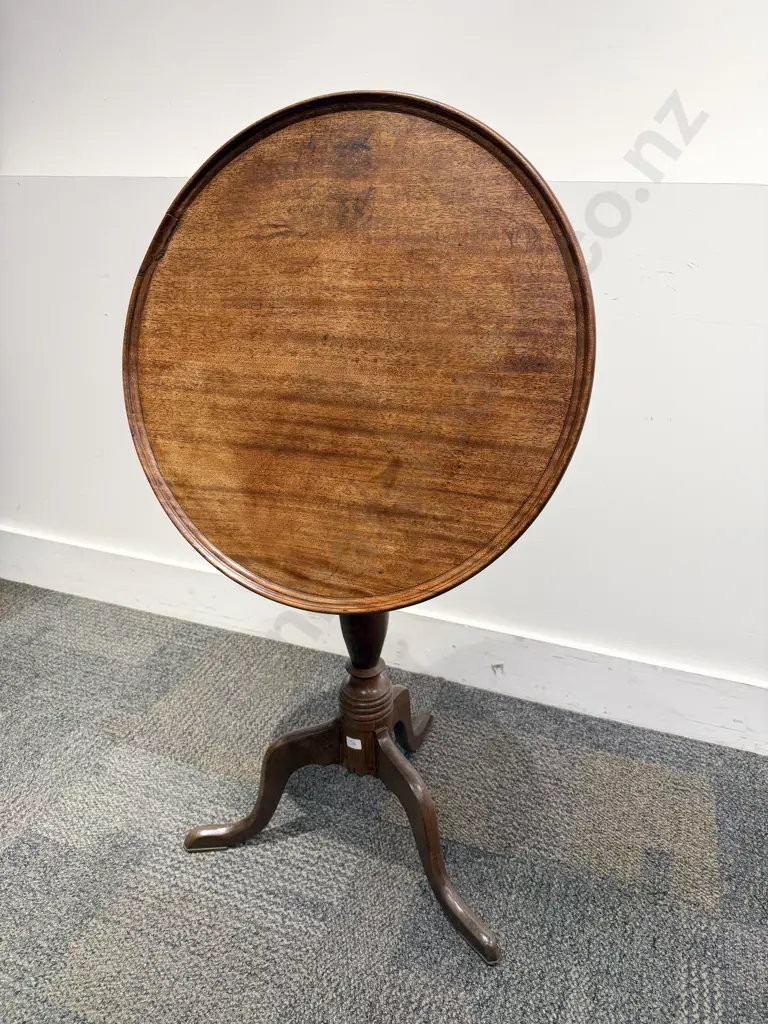 Victorian Snap Top Wine Table with Mahogany Top on Oak Base Image 1++