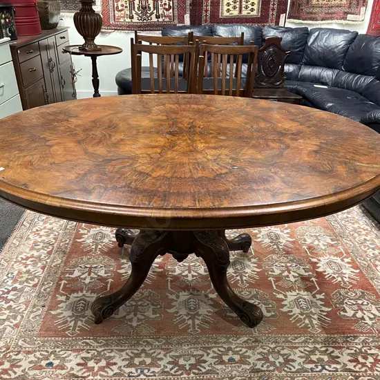 Victorian Burr Walnut Loo Table