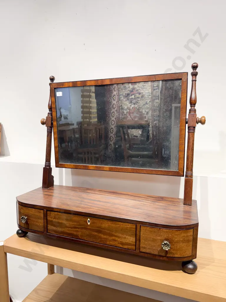 Early 19thC Mahogany Toilet Swing Mirror Image 1++