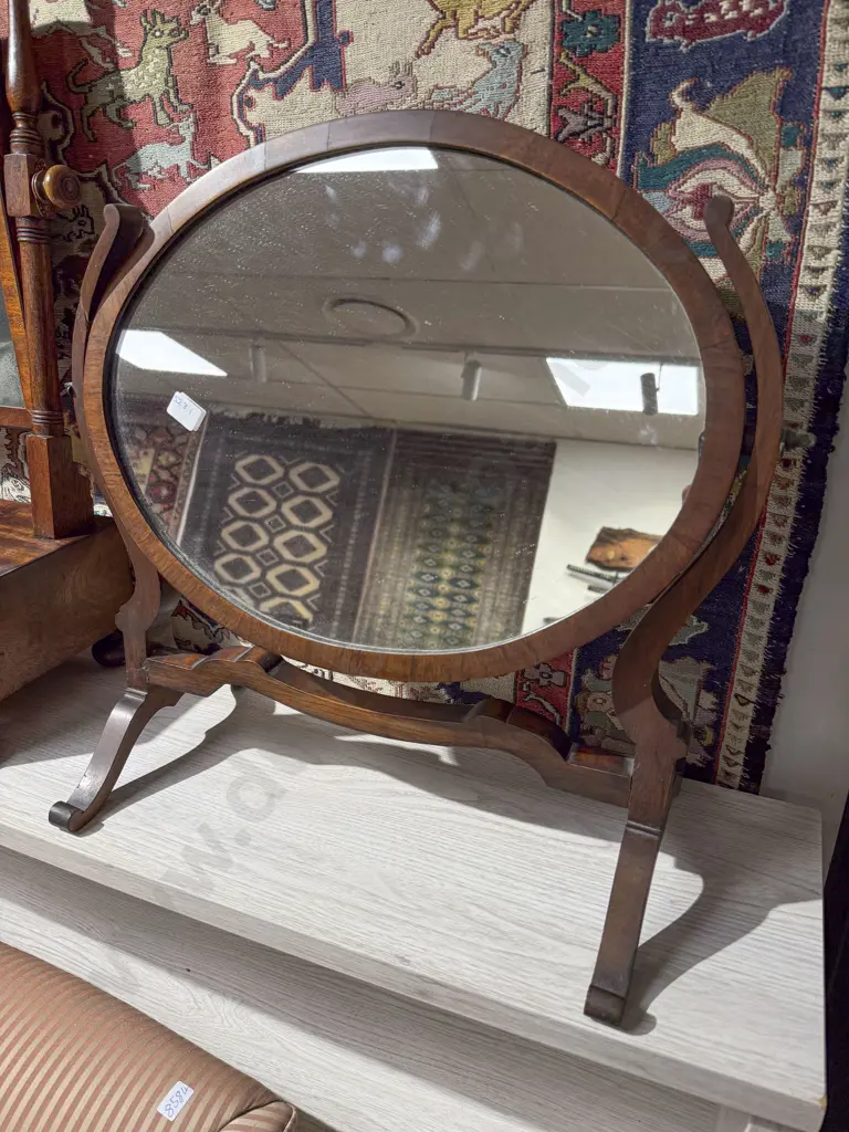 Antique Mahogany Toilet Swing Mirror (Repaired) Image 1++