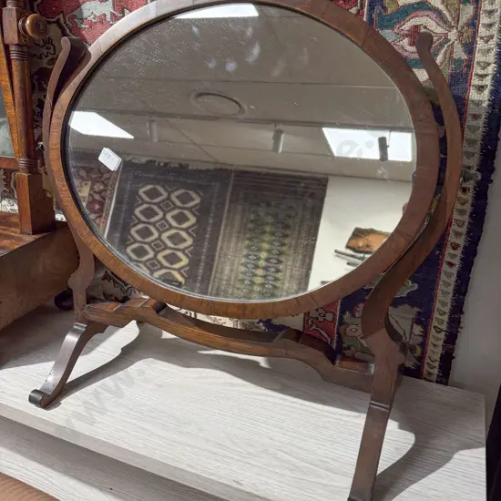 Antique Mahogany Toilet Swing Mirror (Repaired)