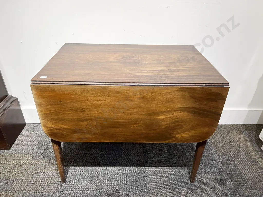 George III Mahogany Drop Leaf Single Drawer Table Image 1++
