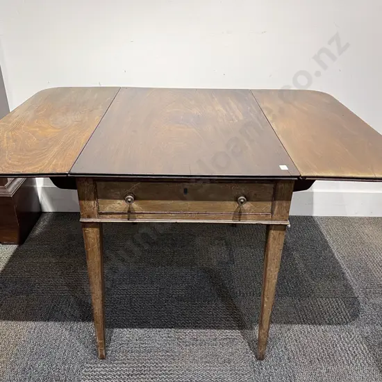George III Mahogany Drop Leaf Single Drawer Table
