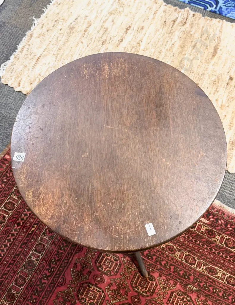 Victorian Mahogany Snap Top Wine Table Image 1++