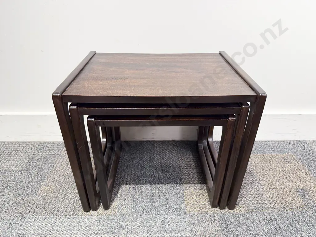Mid Century Mahogany Nest of Tables Image 1++