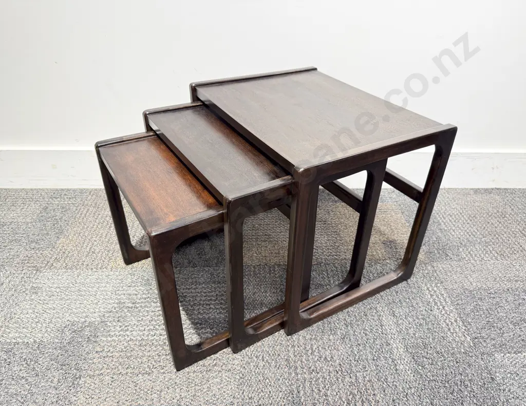 Mid Century Mahogany Nest of Tables Image 1++