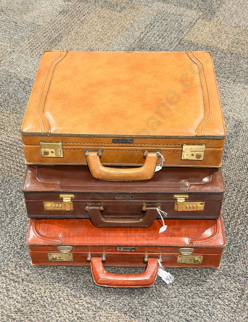 Three Savoy Leather Briefcases Image 1++