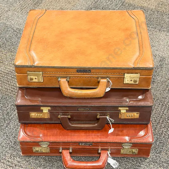 Three Savoy Leather Briefcases