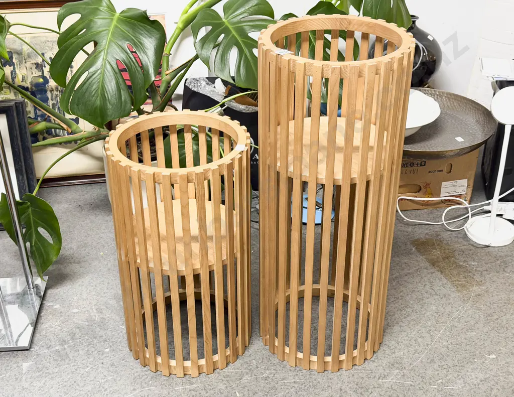 Graduated Pair of Modern Planter Stands Image 1++