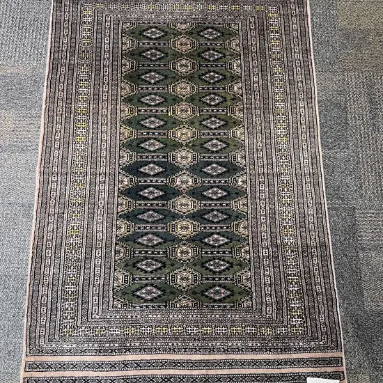 Bokhara Floor Rug with Multiple Borders and Rows of Centralised Medallions