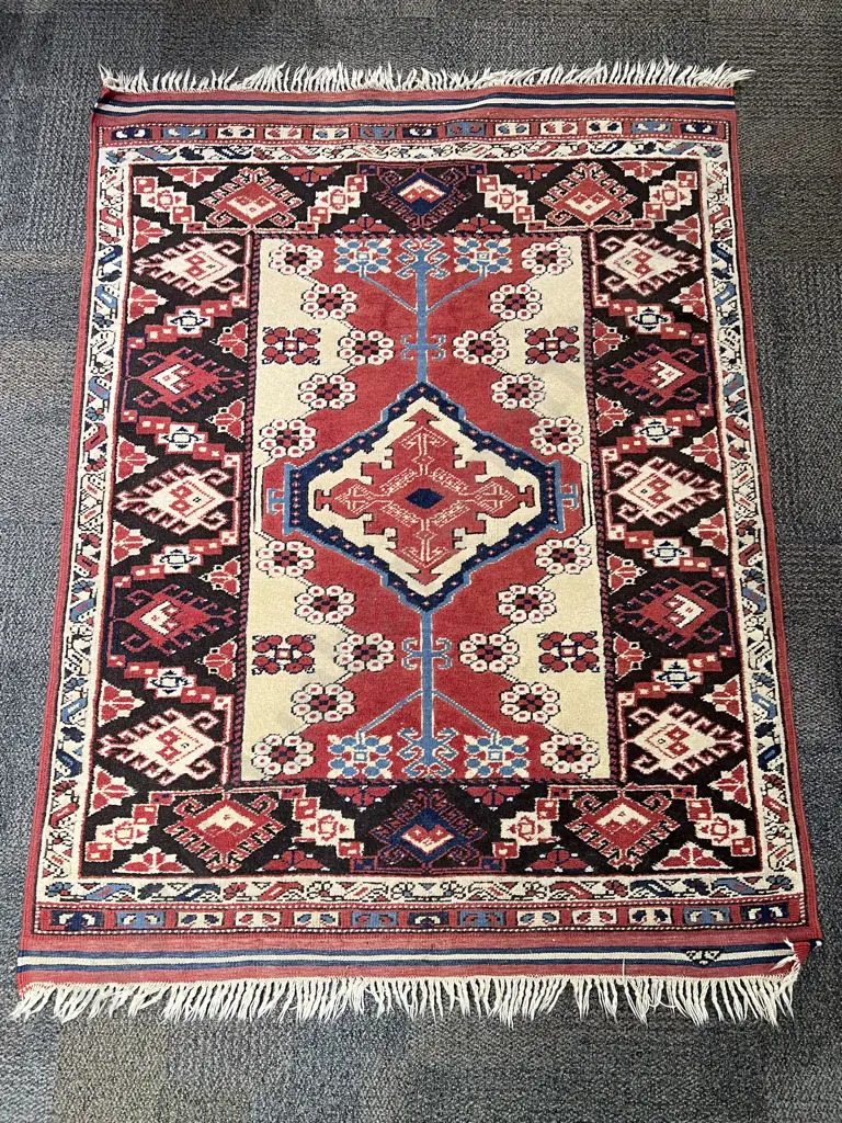 Persian Floor Rug with Centralised Geometric Medallion Image 1++