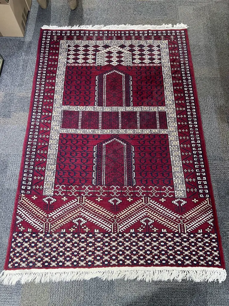 Turkmen Floor Rug on Red Ground Image 1++