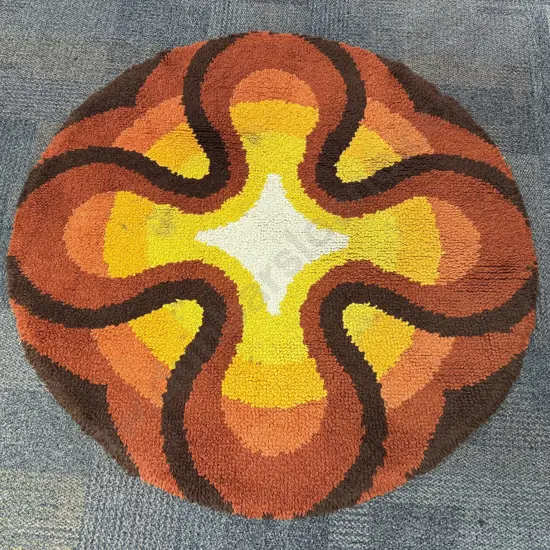 Mid Century Circular Floor Rug