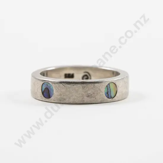Unidentified NZ Jeweller S/S and Paua Band Ring