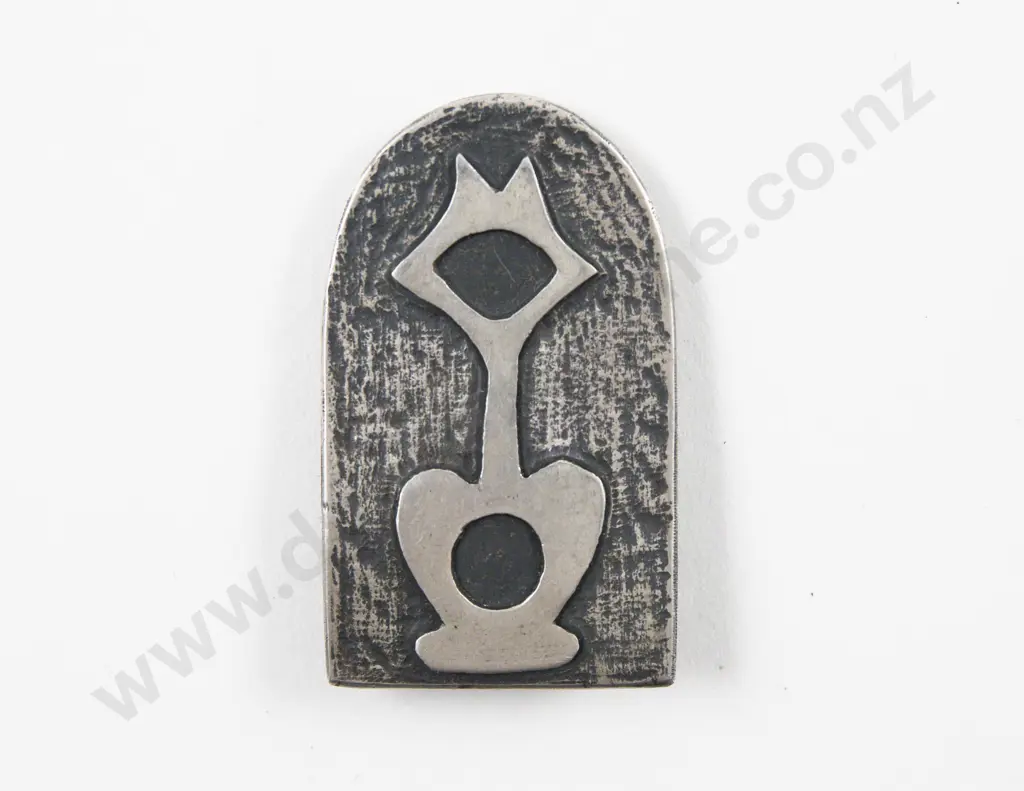 Unidentified NZ Jeweller S/S Modernist Brutalist Cat Brooch Image 1++