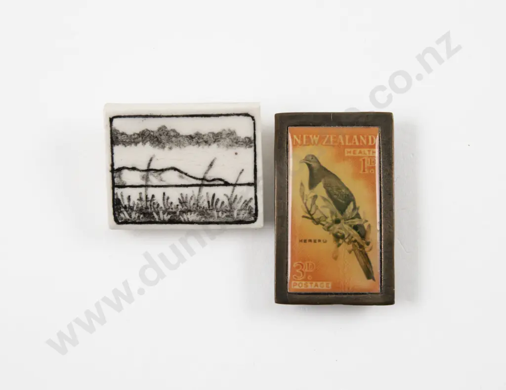 NZ Jeweller Glazed Landscape Tile Brooch Image 1++