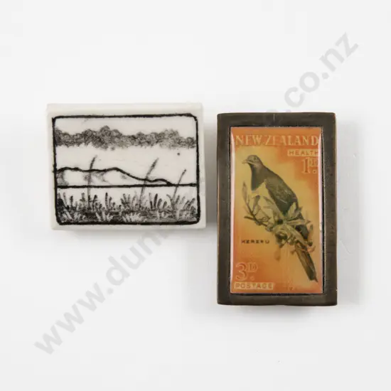 NZ Jeweller Glazed Landscape Tile Brooch