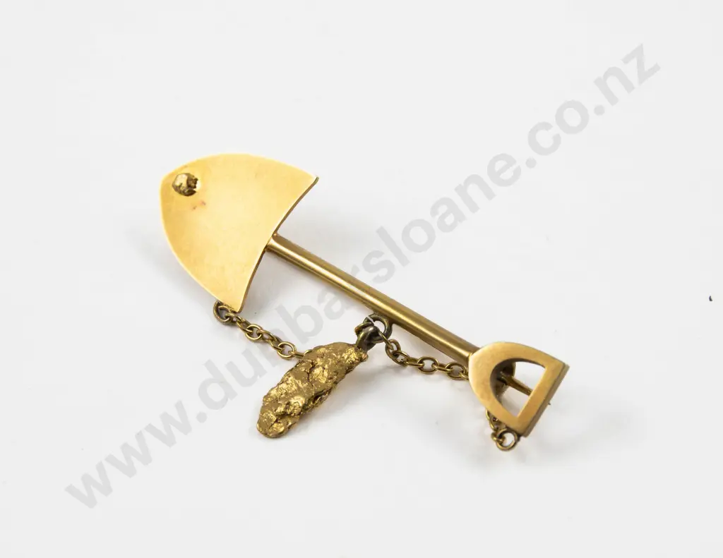 Colonial 15ct Miners Brooch Image 1++