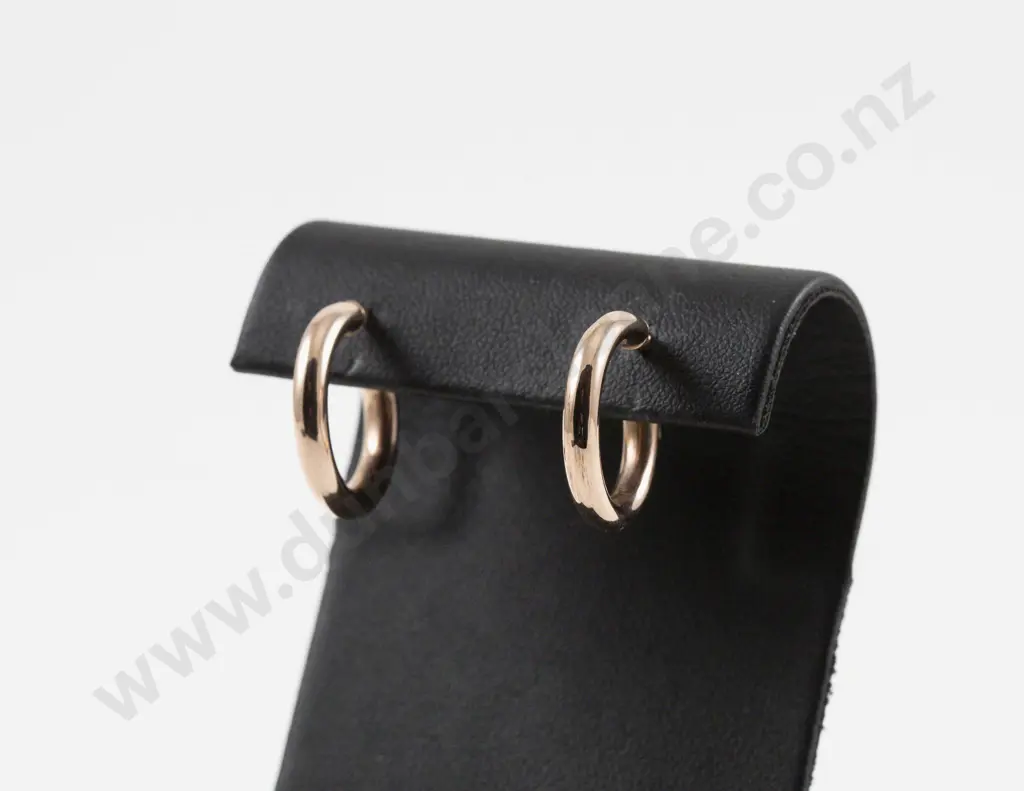 Pair 9ct Hoop Earrings Image 1++