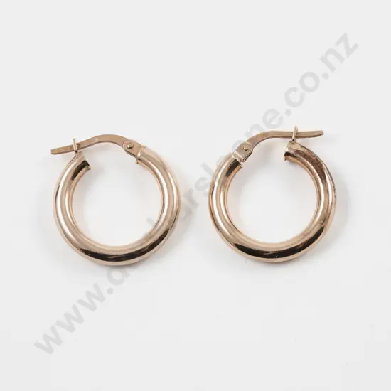 Pair 9ct Hoop Earrings