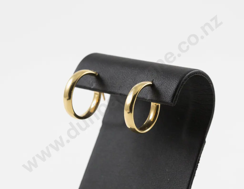 Pair 9ct Hoop Earrings Image 1++