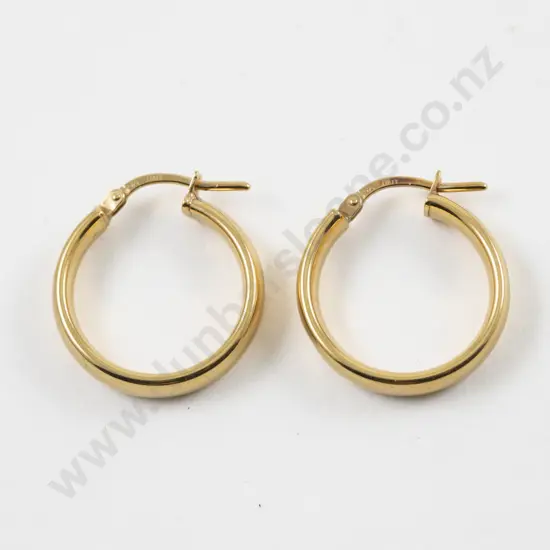 Pair 9ct Hoop Earrings