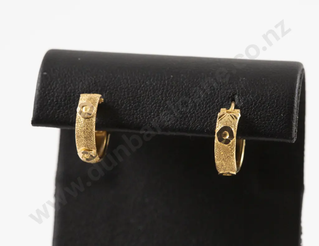 Pair 23ct Fancy Hoop Earrings Image 1++