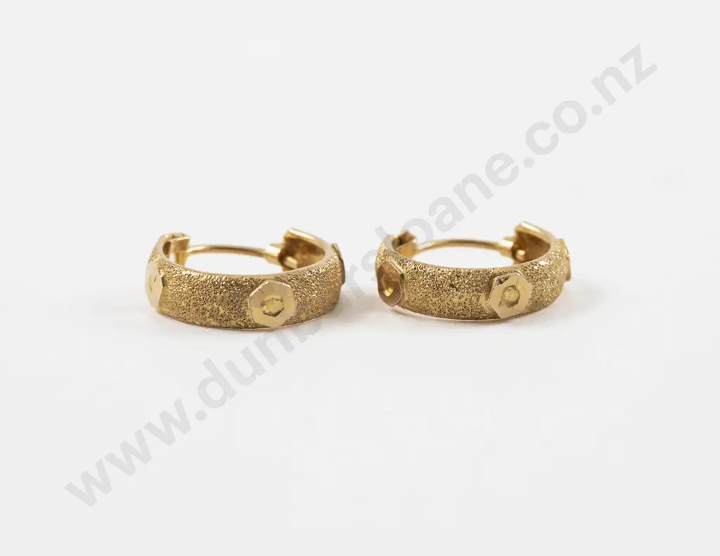 Pair 23ct Fancy Hoop Earrings Image 1++