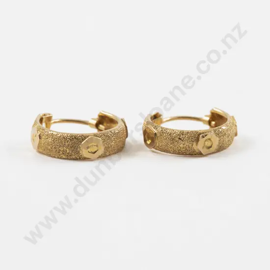 Pair 23ct Fancy Hoop Earrings