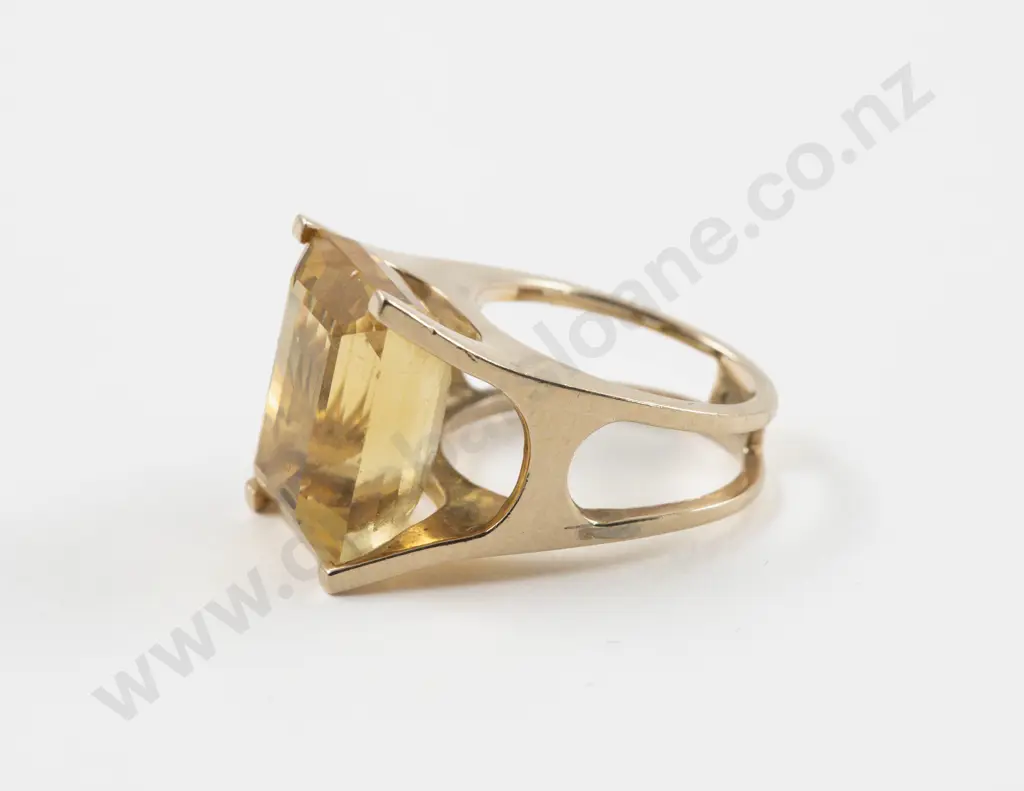 14ct Single Stone Citrine Dress Ring Image 1++