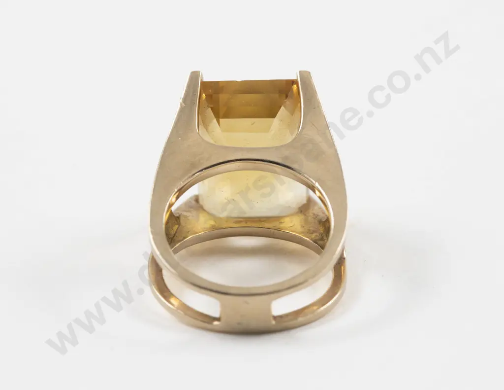 14ct Single Stone Citrine Dress Ring Image 1++