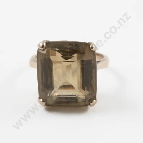 9ct Single Smoky Quartz Dress Ring
