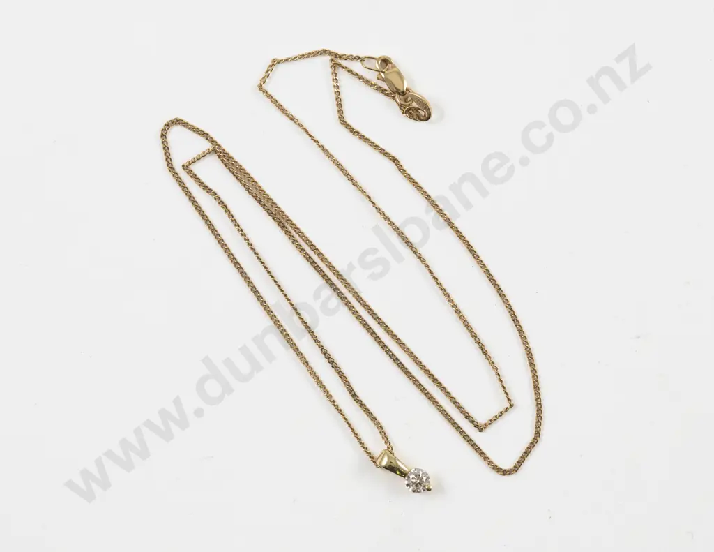 18ct Single Diamond Pendant Image 1++