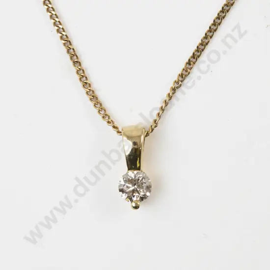 18ct Single Diamond Pendant