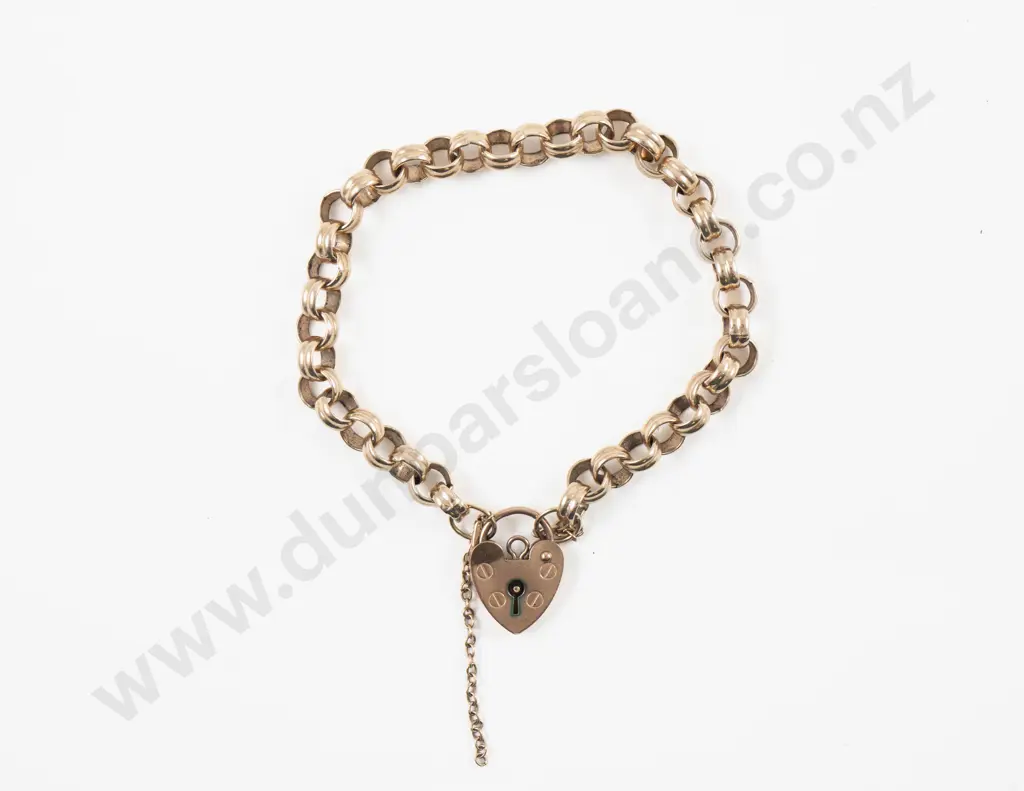 9ct Fancy Trace Link Bracelet Image 1++