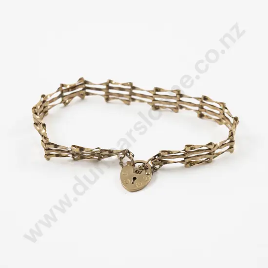 9ct Fancy Rail Link Bracelet