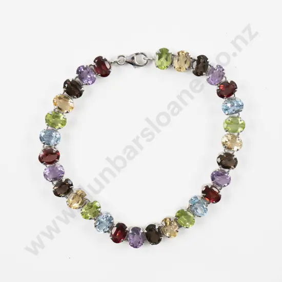 S/S 29Stone Multi-Gem Bracelet