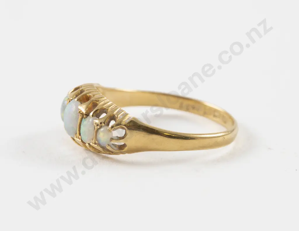 18ct Five Stone Opal Bridge Ring Image 1++